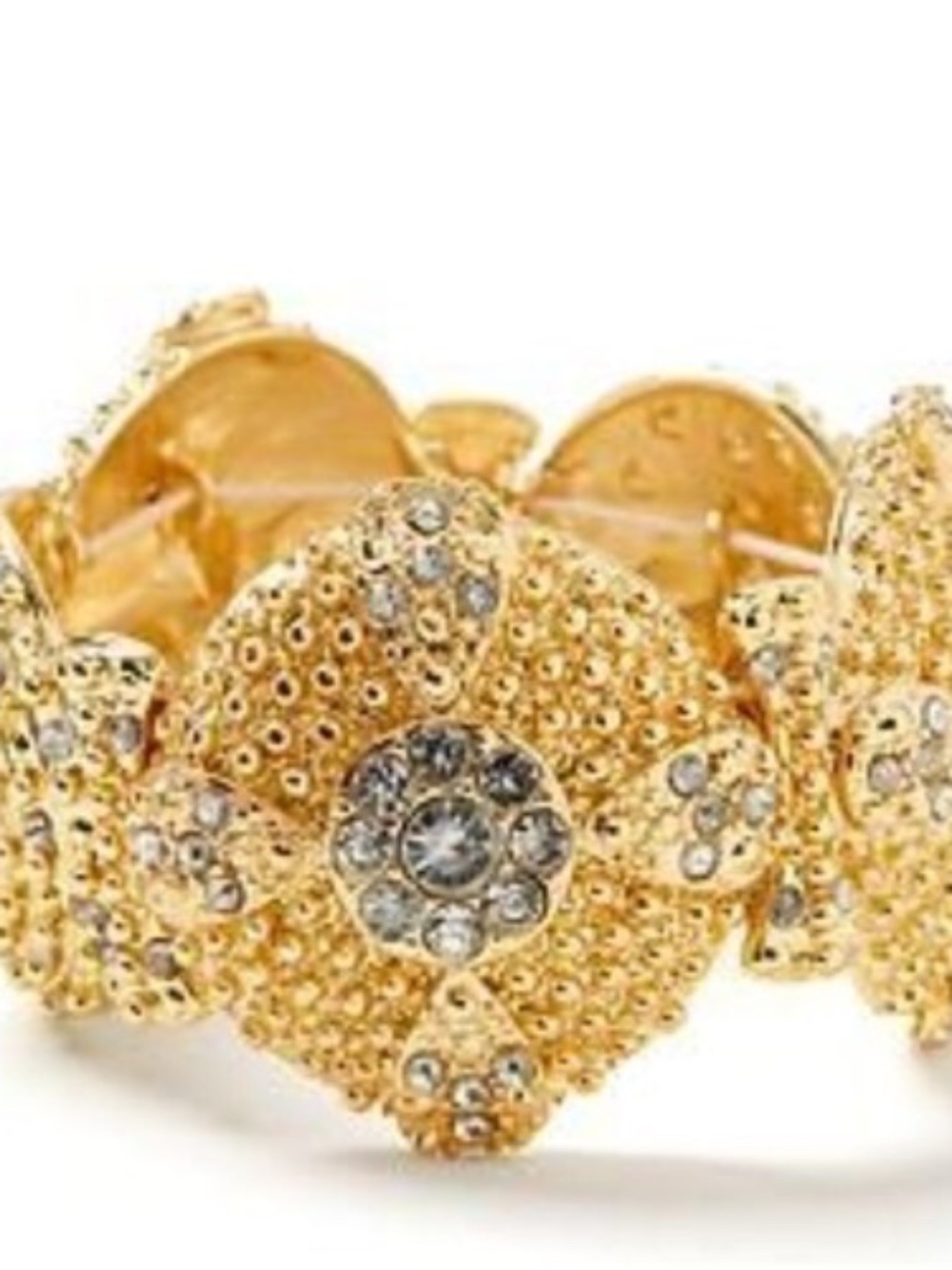 J.Crew Women's Golden Sands Textured Crystal Stretch Bracelet New without Tag
